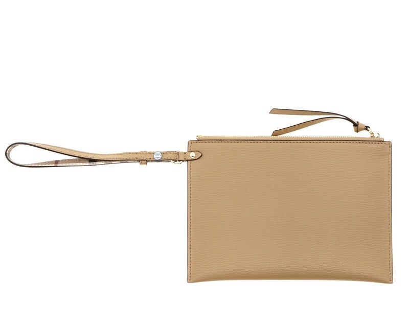 最高品質 新しいバーバリー腕輪ハウス チェック ポーチ ベージュ レザー 春先取りの レジ Www Cakeindustry In