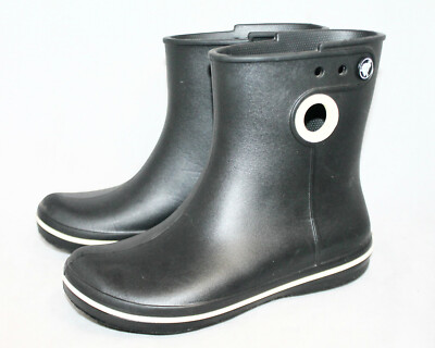CROCS Jaunt Short Rain Boots 15769 Women's 5 Black Pull On