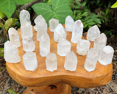 Small Clear Quartz Crystal Point with Cut Base - Free Standing Crystal Points