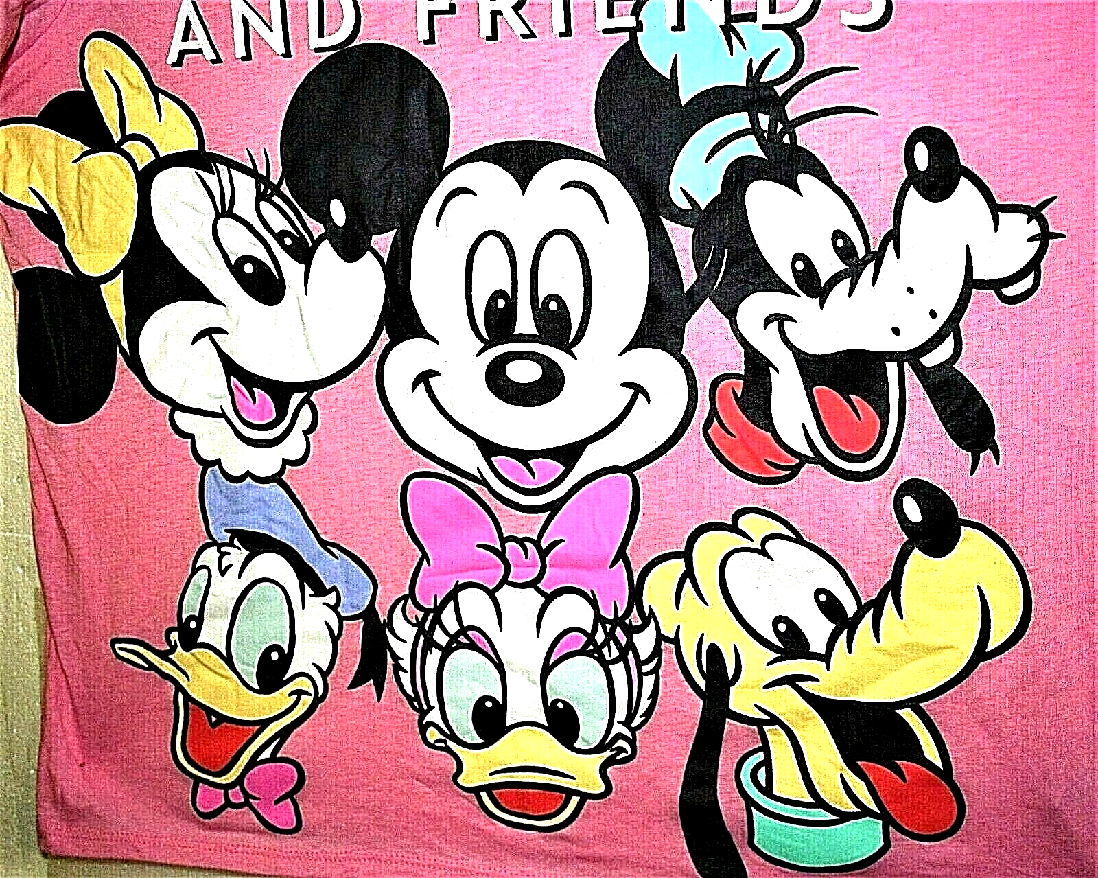 Disney Mickey Mouse & Friends Pink T-Shirt Women's New NOS