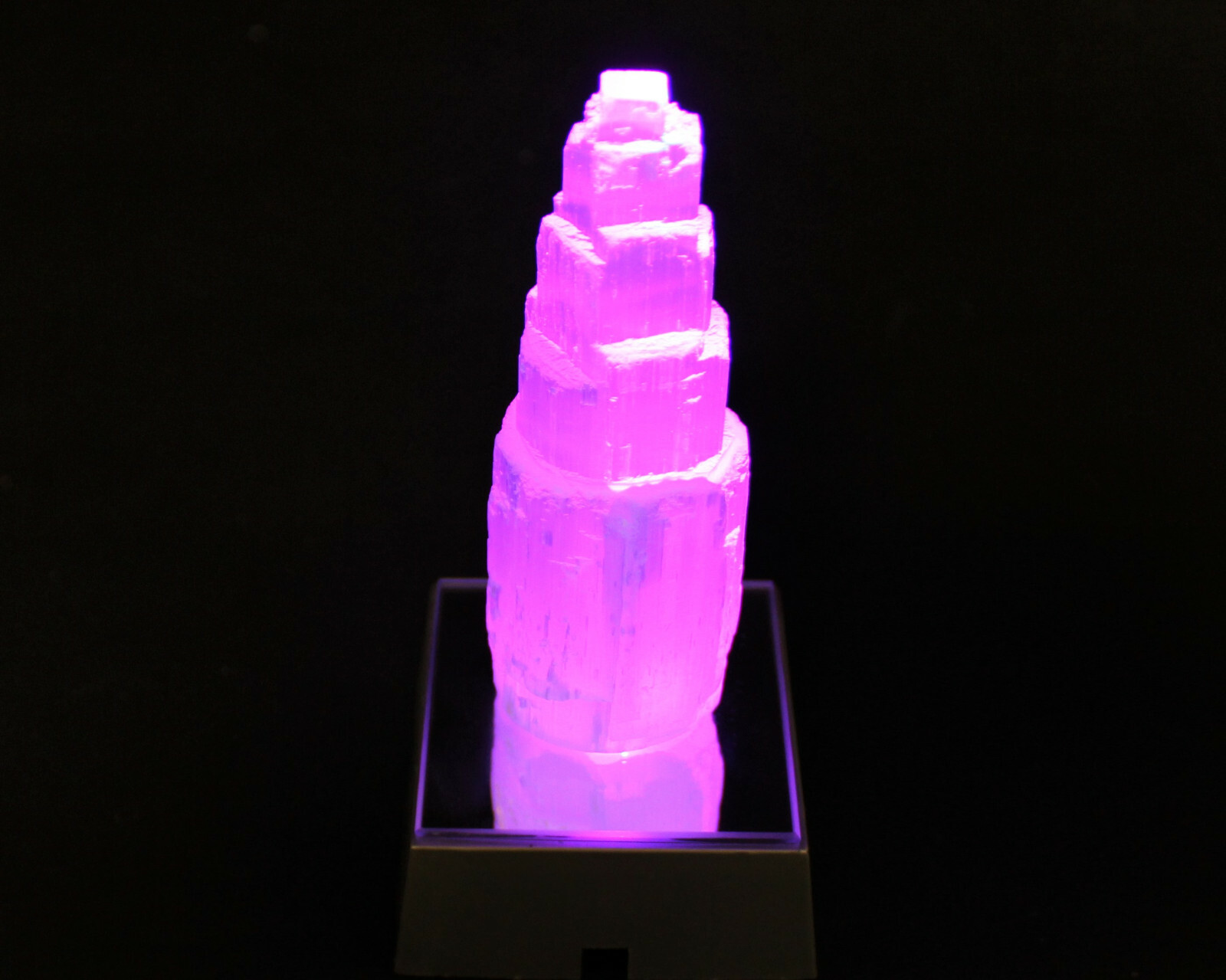 LED Light Base LED Multi Color Changing LED Square Base Selenite Jewel Display