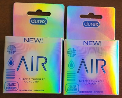 Lot of 2 Durex Air 3 count each - 6 Total Exp 12/2025