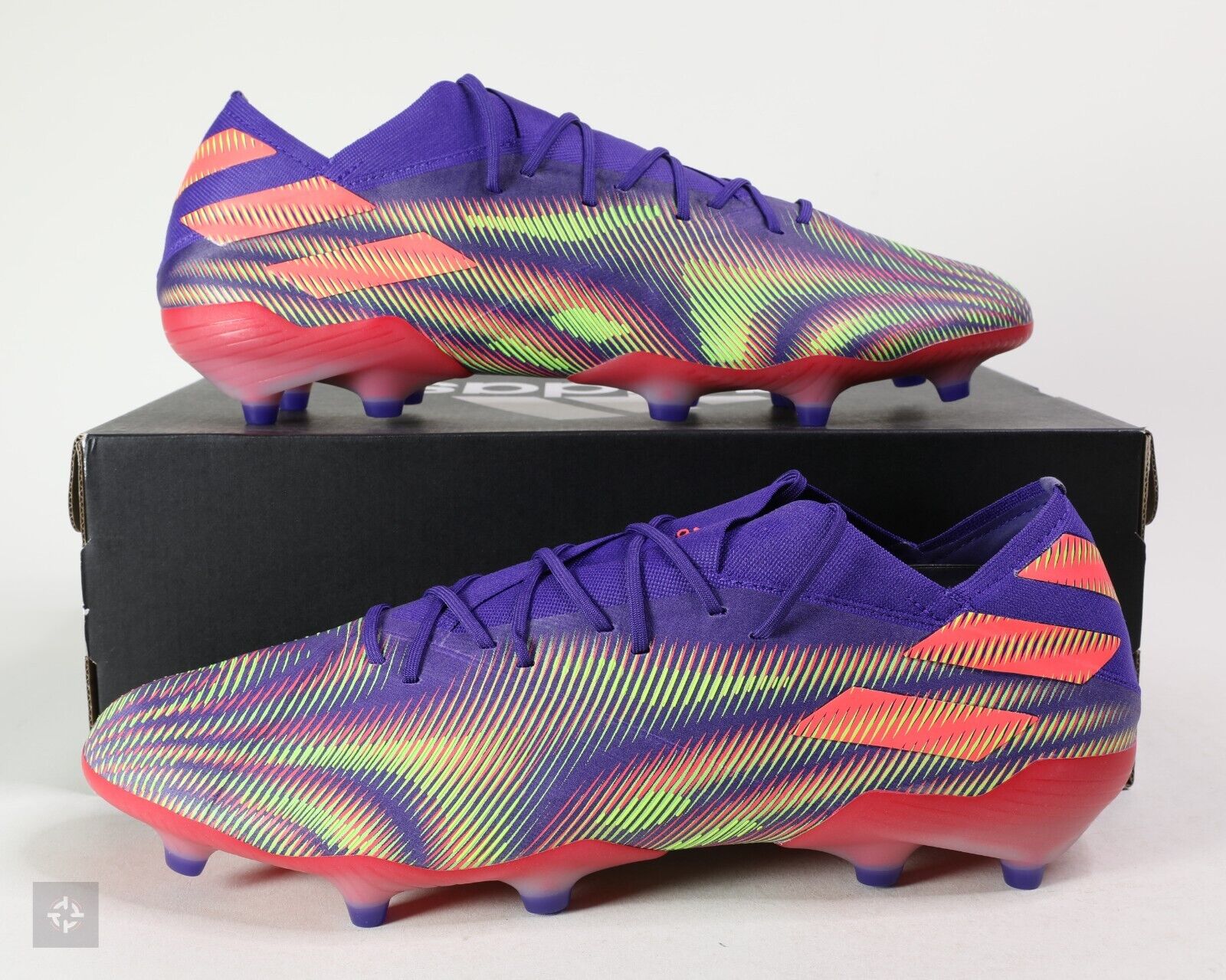 Adidas Nemeziz 19.1 FG Energy Ink Pink Soccer Cleats Men's Adidas Nemeziz 19.1 FG Energy Ink Pink Soccer Cleats Men's