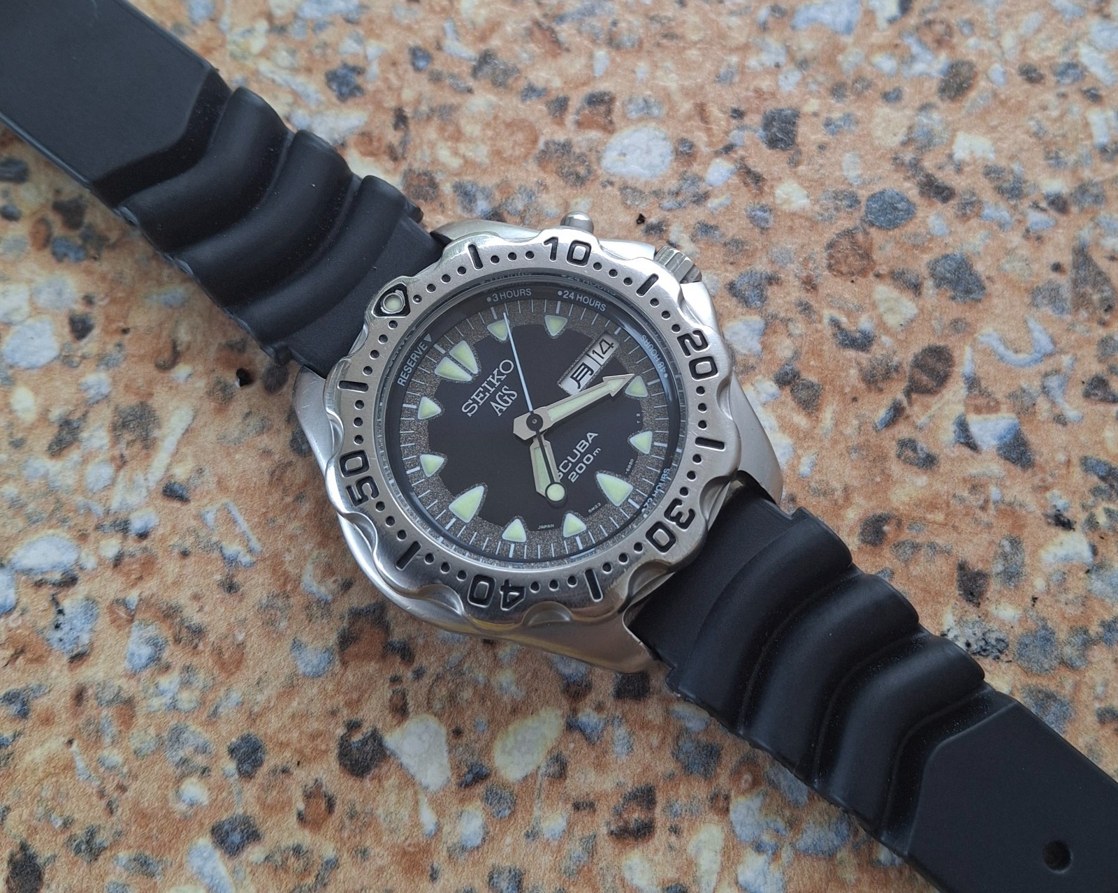Seiko AGS Scuba 200m Quartz 5M23 6B40 February 1994 Kanji | eBay
