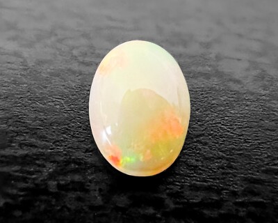 1.1CT Natural Mined Ethiopian Wello Oval Opal White Fire Cab Loose Gemstone