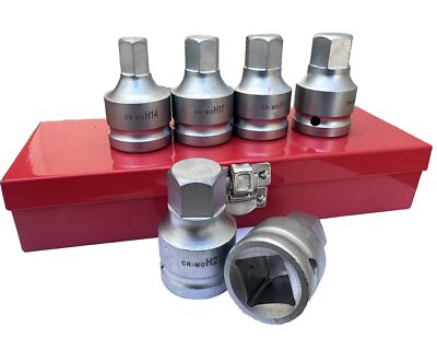 6pc 3/4  Dr. Jumbo Sturdy Hex Allen Socket Bit Cr-MO 14,17, 19, 21, 22, 23mm