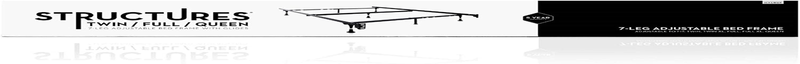 STRUCTURES Heavy Duty Adjustable Metal Bed Frame with 7 Legs, Center Support and