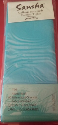 Sansha Footless Tights - Microfiber - Adult One Size - Model T96 - Turquoise