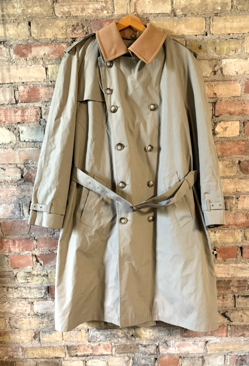 USA製 80s Brooks Brothers TRENCH COAT VTG 80s Brooks Brothers Men's Tan Belted Trench Coat w