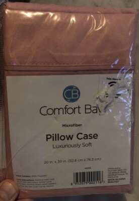 Comfort Bay Pillow Case MICROFIBER LUXURIOUSLY SOFT 20 Inch By 30 Inch PINK NEW