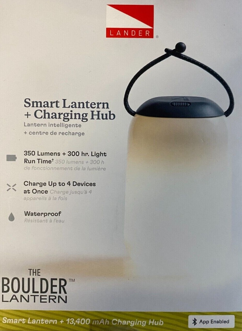 Lander Boulder 350 Lumen Rechargeable Lantern - Black w