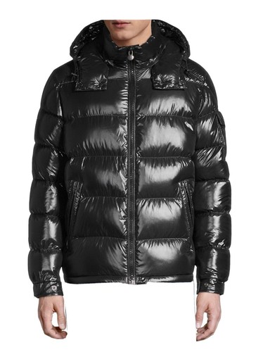 Moncler Jacket Authentic Black Maya Puffer Size 2 With Hood And Storage Bag  Mens