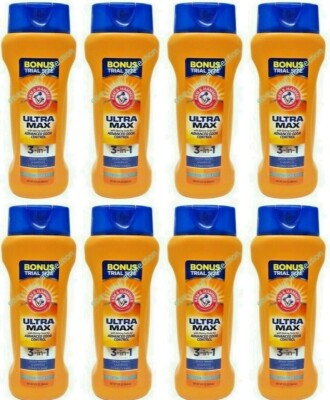 (8) Arm Hammer Ultra Max COOL WATER 3-in-1 Body Wash Shampoo Conditioner 12 ozEa