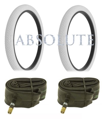 2 (TWO) ALTALINE CRUISER/LOWRIDER 26 X 2.125 WHITE BICYCLE MINI BRICK S2 TIRES.