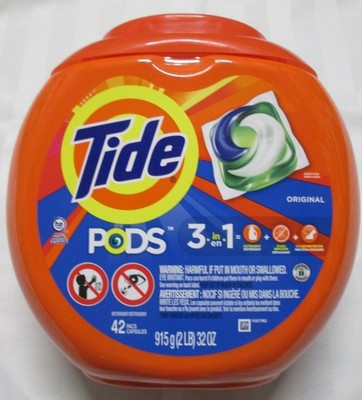 Tide PODS 3 in 1 Liquid Laundry Detergent 42 Pacs Capsules ''Original''
