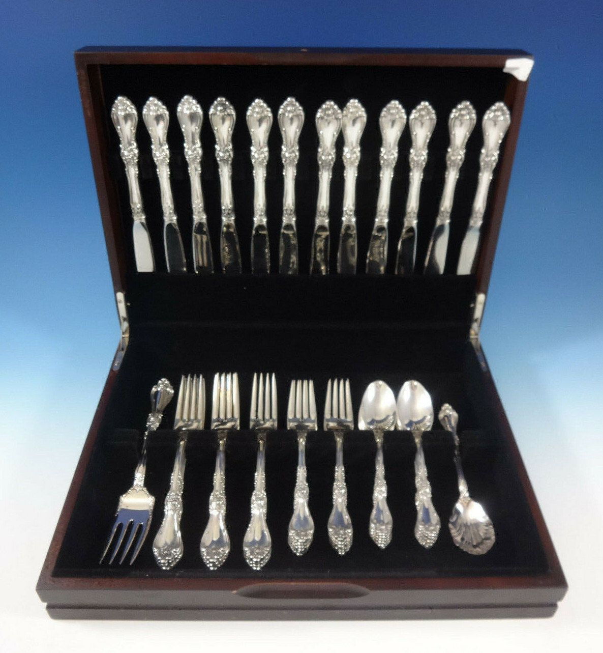 Royal Rose by Wallace Sterling Silver Flatware Set For 12 Service 50