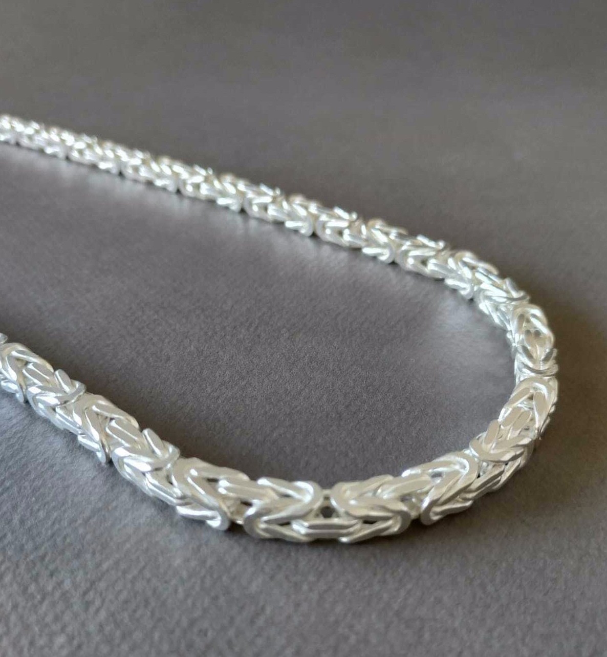 Pre-owned Handmade 6mm Mens Silver Byzantine Necklace Rope Chain 925 Sterling Silver 106gr 24"