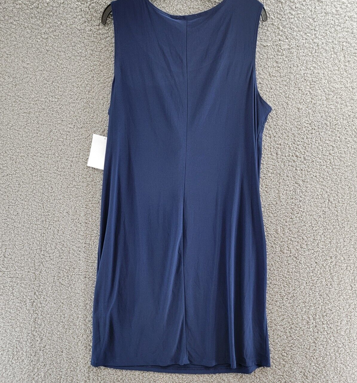 R & M Richards Flyaway-Airbrush Puff-Print Necklace Dress Women's 16 Navy/Denim - Picture 10 of 16