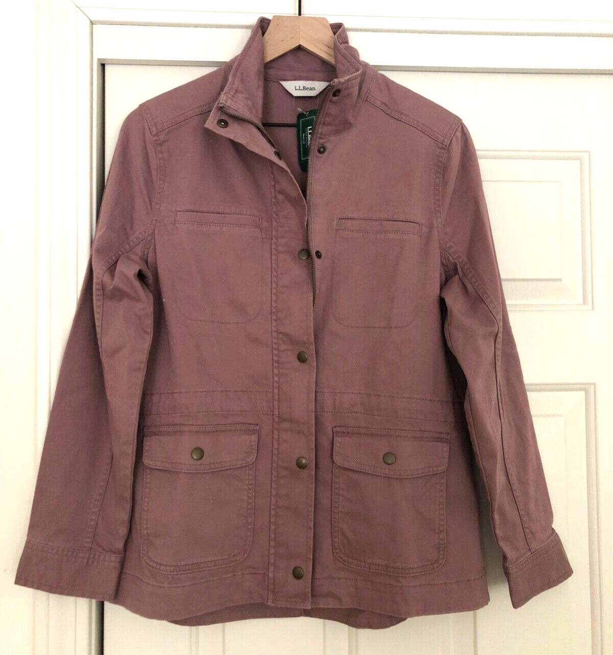 NWT LL BEAN Zip/Snap Front Classic Utility Jacket, Dusty