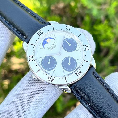 SEIKO ムーンフェイズ クォーツ腕時計 A3958 SEIKO ムーンフェイズ クォーツ腕時計 A3958 - メルカリ