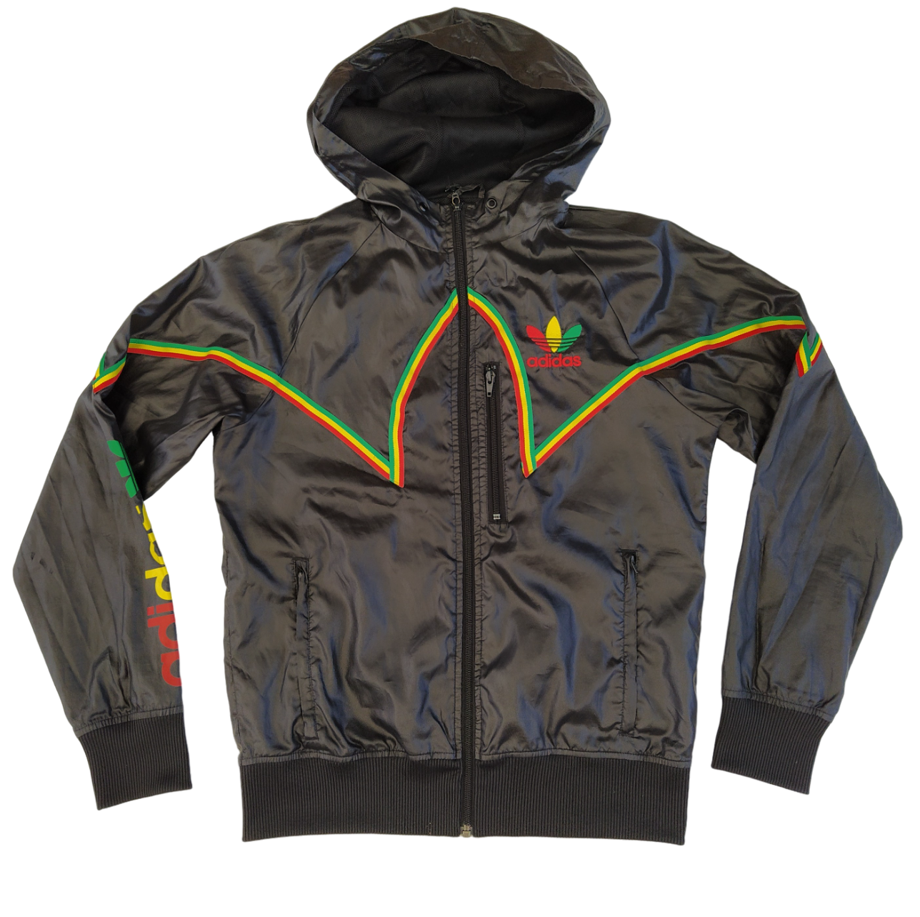 Adidas Originals windbreaker men hooded jacket X46702, rasta