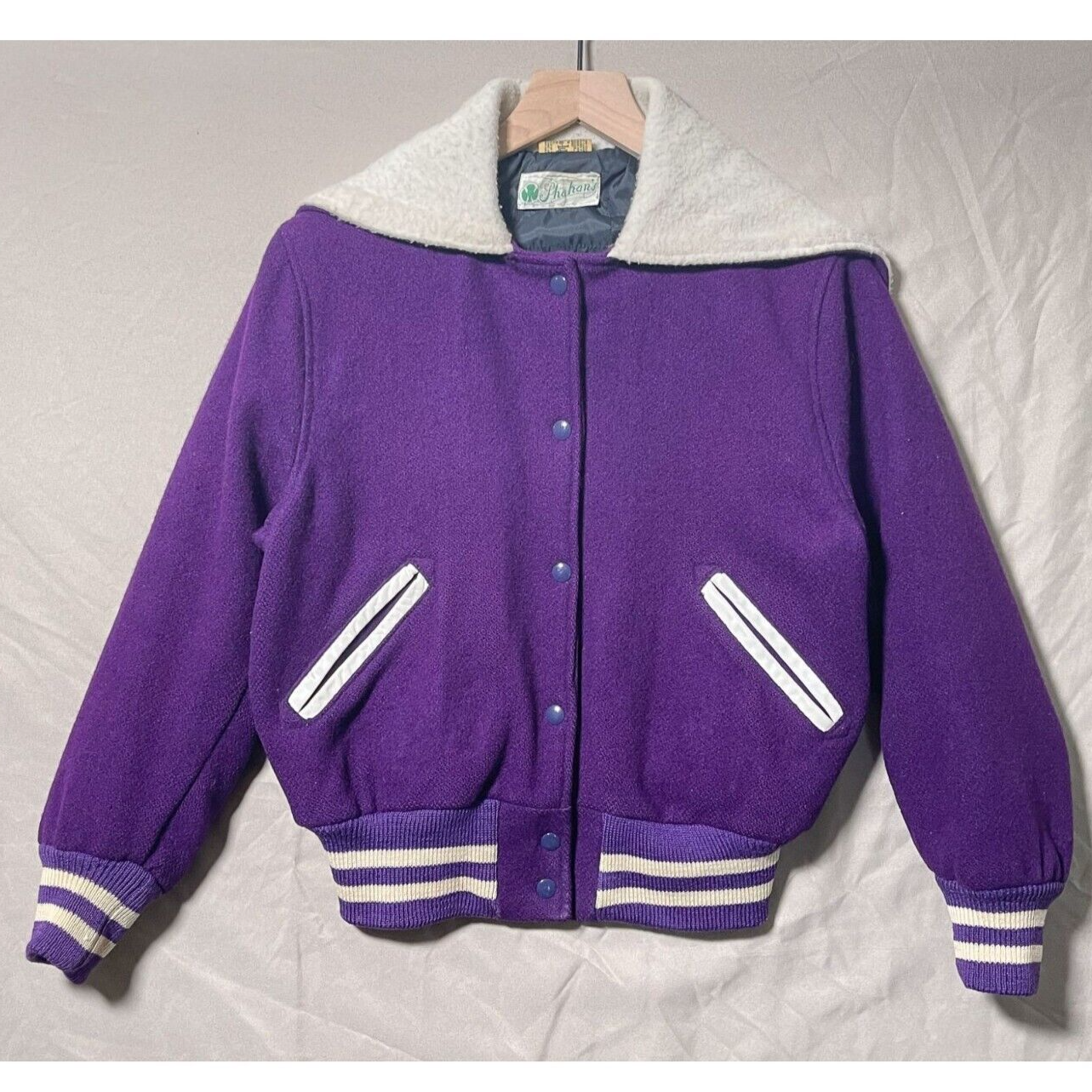 70s 80s Sears ブルゾン ジャケット talon 紫 Vintage 60s 70s Shahans Purple and White Rams Varsity