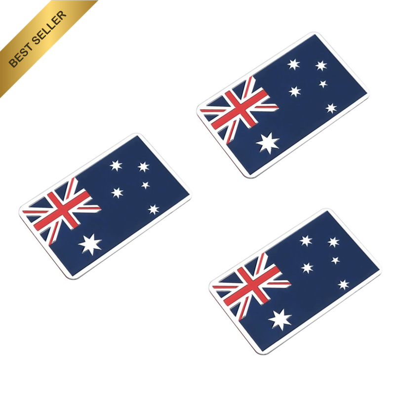 3Pcs Stylish Australian Flag Car Sticker Decor for Bumper Easy Install without T