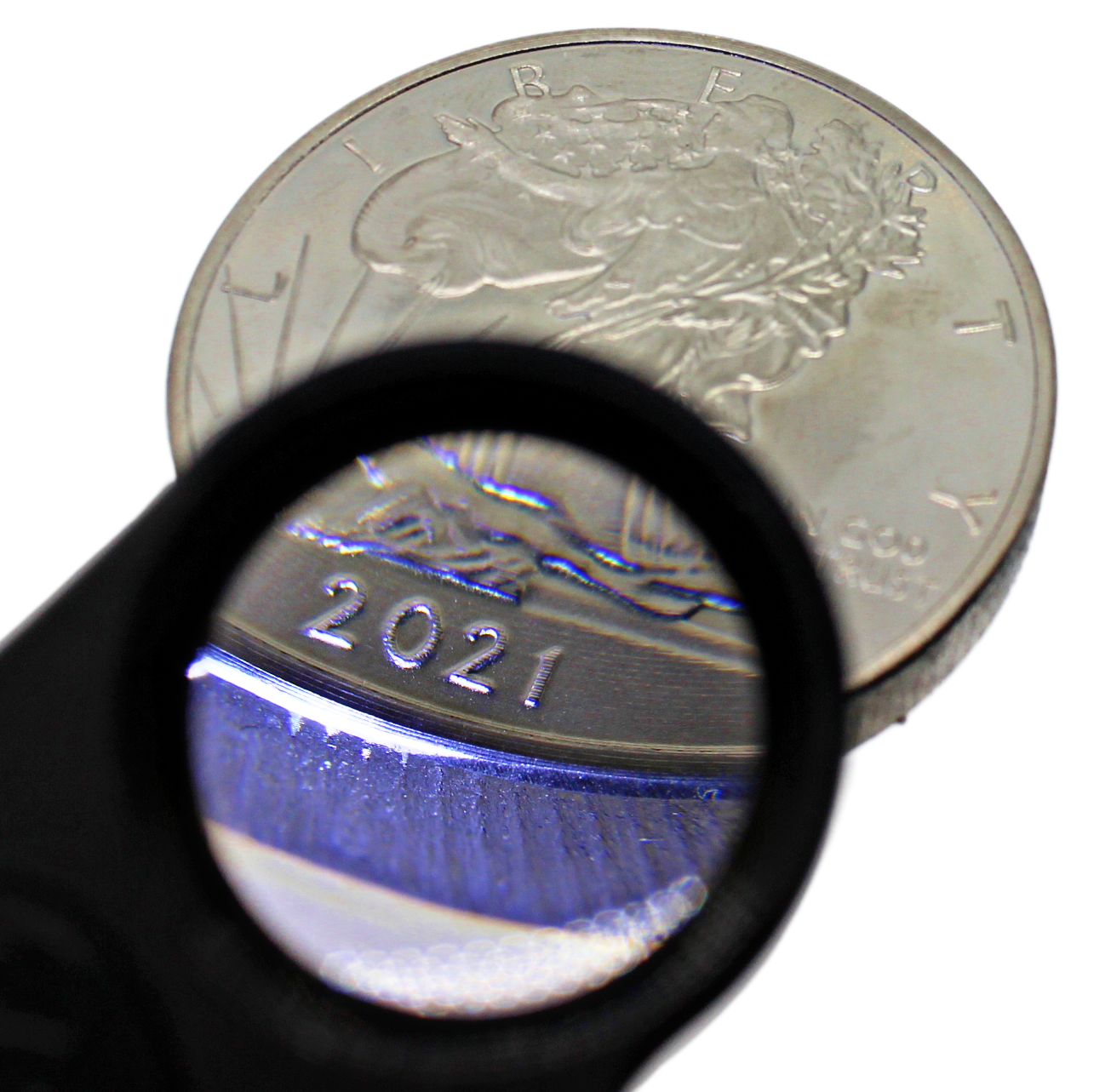 30X 60X Illuminated Jewelers Eye Loupe Foldable Magnifier Bright LED Light Gold