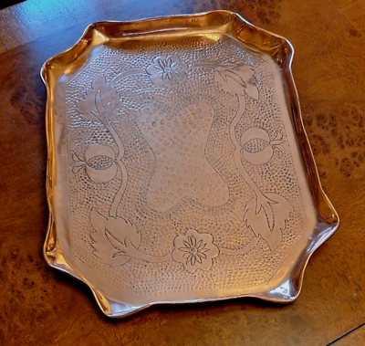 Stunning Antique Charles Eustace of Hale Cornish Arts & Crafts Heavy Copper Tray