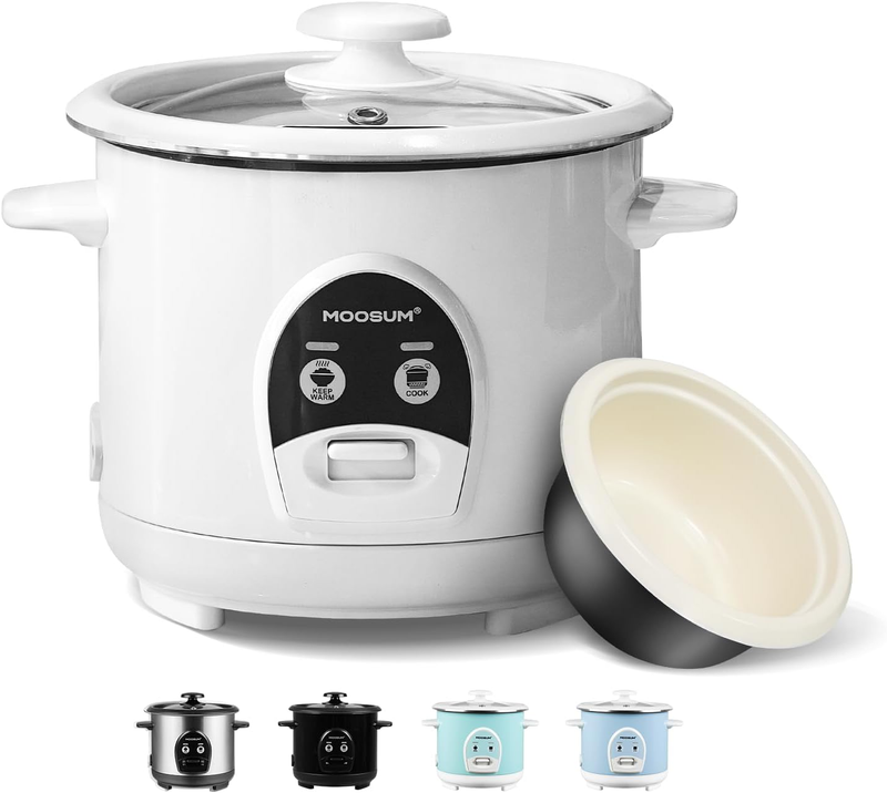 Electric Rice Cooker with One Touch for Asian Japanese Sushi Rice, 3-Cup Uncooke