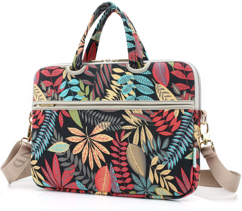 KAYOND Forest Series Black Patten Water-Resistant Laptop Shoulder Messenger Bag