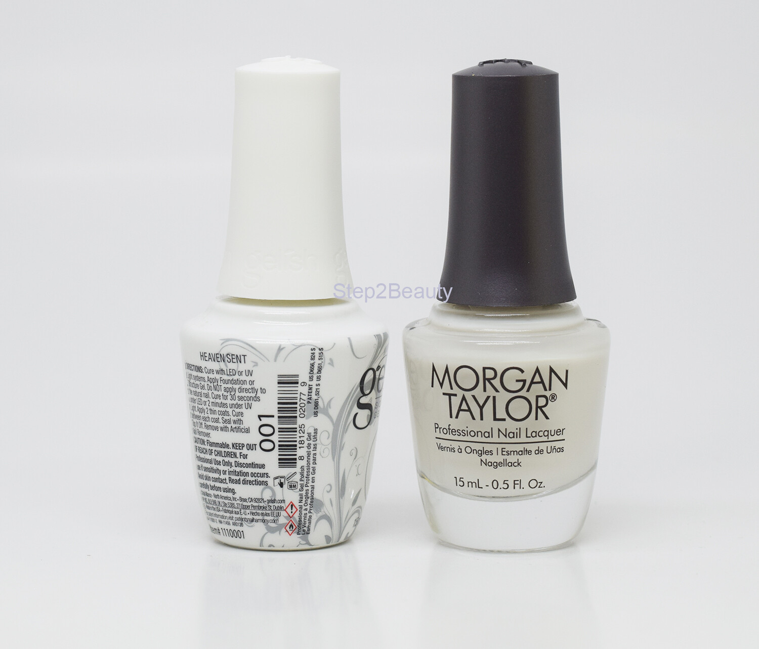 Gelish DUO Soak Off Gel Polish + Morgan Taylor Nail Lacquer - #001 Heaven Sent