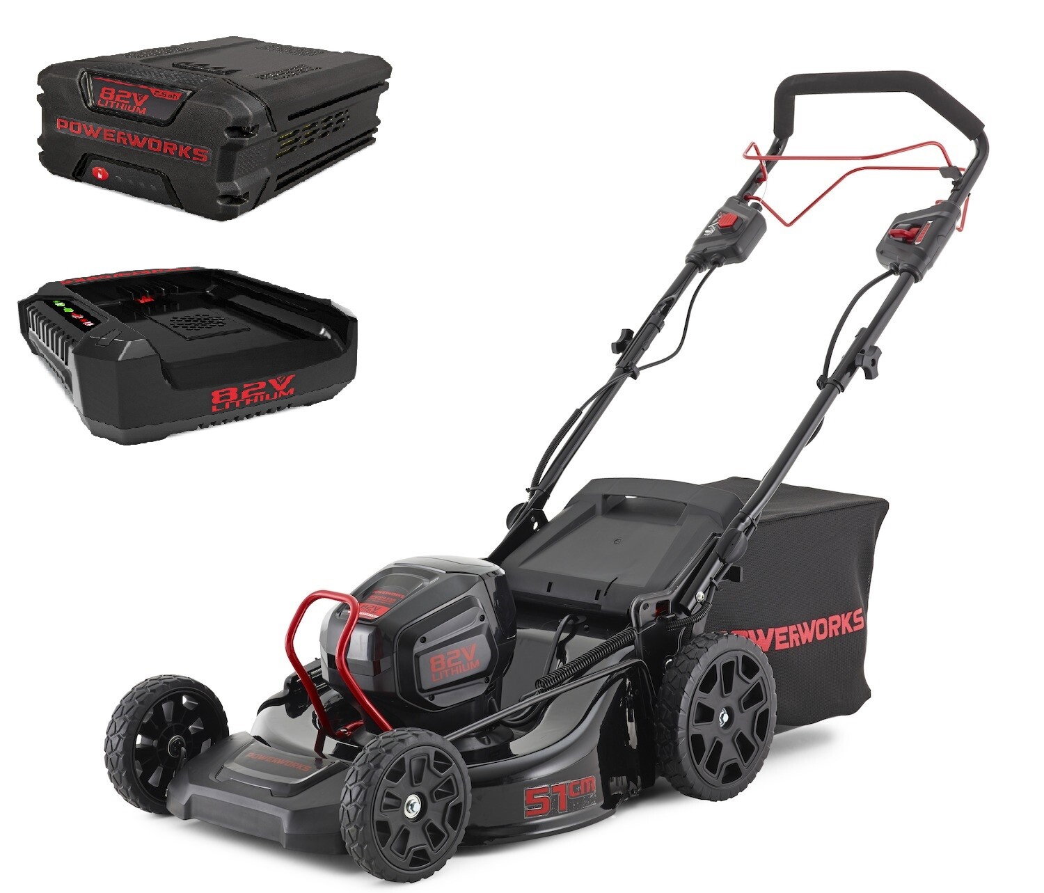 Akku Rasenmäher 82V Schnitt breite 51CM mit RAD ANTRIEB mit 1 Akku & 1Ladegerät