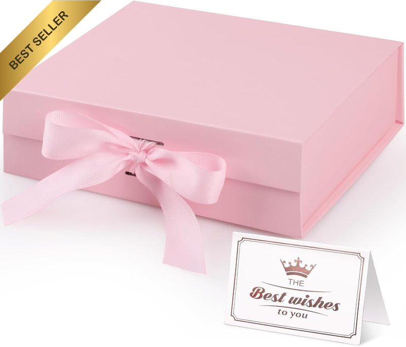 23 * 17 * 7Cm Gift Box, Collapsible Gift Boxes with Ribbon and Magnetic Closure,