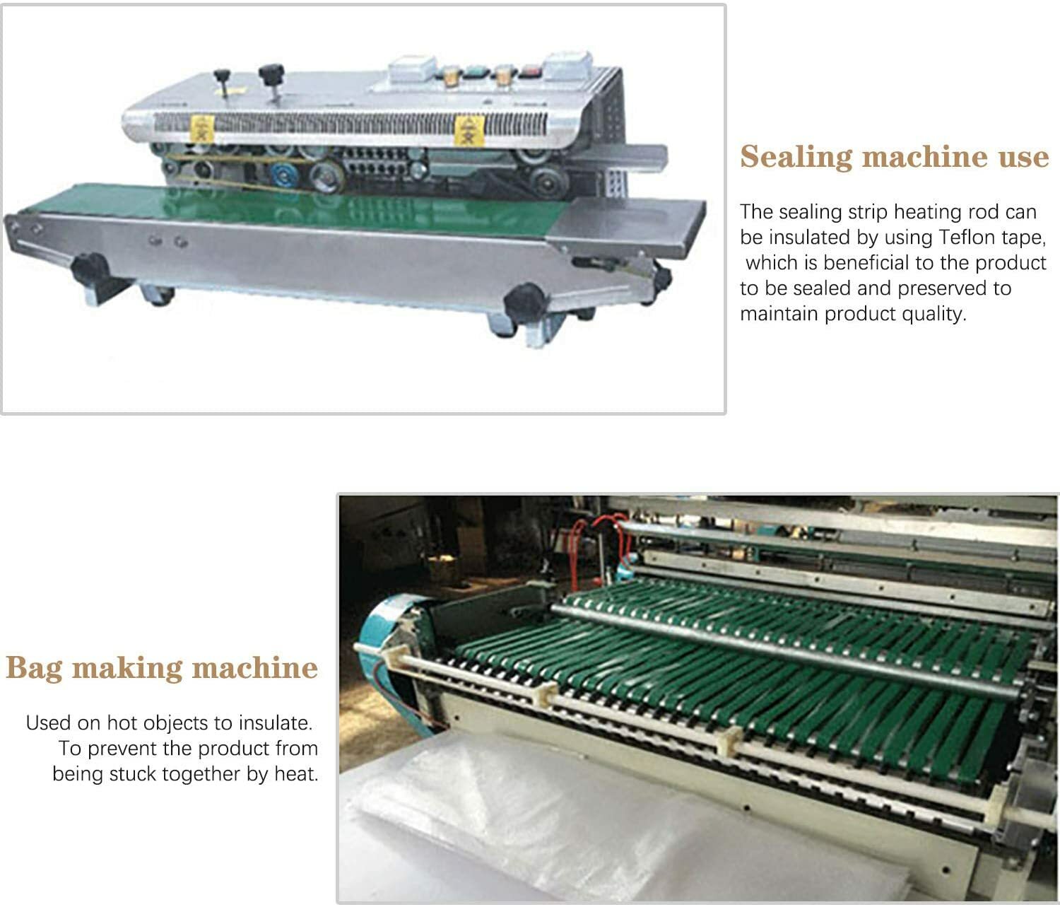 2" x 33ft Teflon Tape PTFE 180um Thicker 70-260°C Adhesive High-Temp Fiberglass