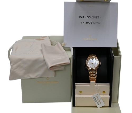 Pre-owned Carl F Bucherer Carl F. Bucherer Pathos Diva 00.10580.03.73.21.02 Diamonds 18k Gold 34mm Watch