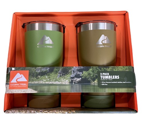 Ark Trail Stainless Steel Vacuum Bpa Free 20 Oz Tumblers - Brown/olive