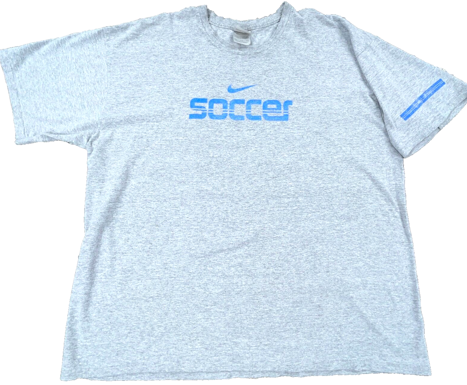 Vintage Nike Soccer Shirt Men XXL Gray Tee Center Swoosh Y2K