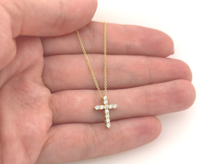 16 inch gold cross necklace outlet