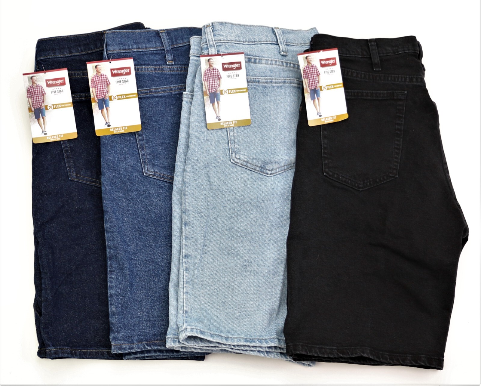 

Новые мужские джинсовые шорты с 5 карманами Wrangler, четыре цвета, размеры W30-W46, внутренний шов 10 дюймов