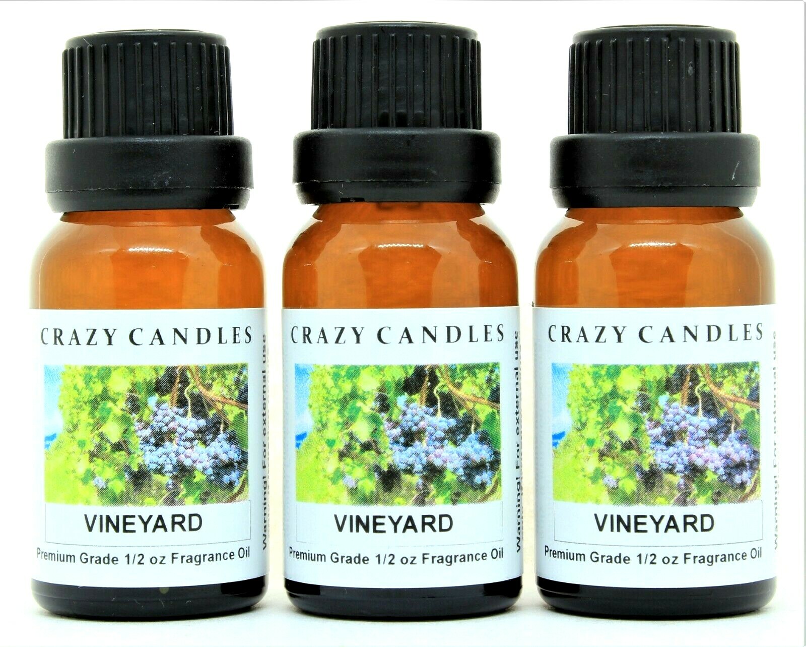 Crazy Candles 3 Vineyard 1/2oz Premium Grade Scented Fragrance Oil