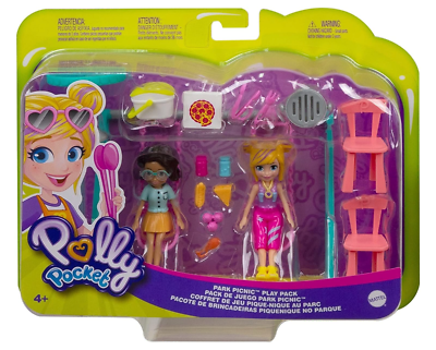 Polly Pocket Park Picnic Play Pack with Swing Set Polly Shani Dolls