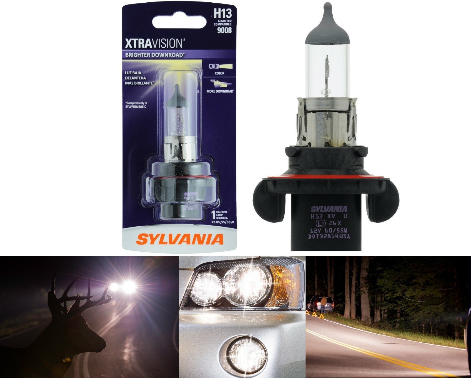 デカラビア SYLVANIA 9007 SilverStar zXe Halogen Headlight Bulb