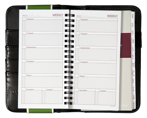 Planner, Black, 3 1/4 Undated Windsor Refillable