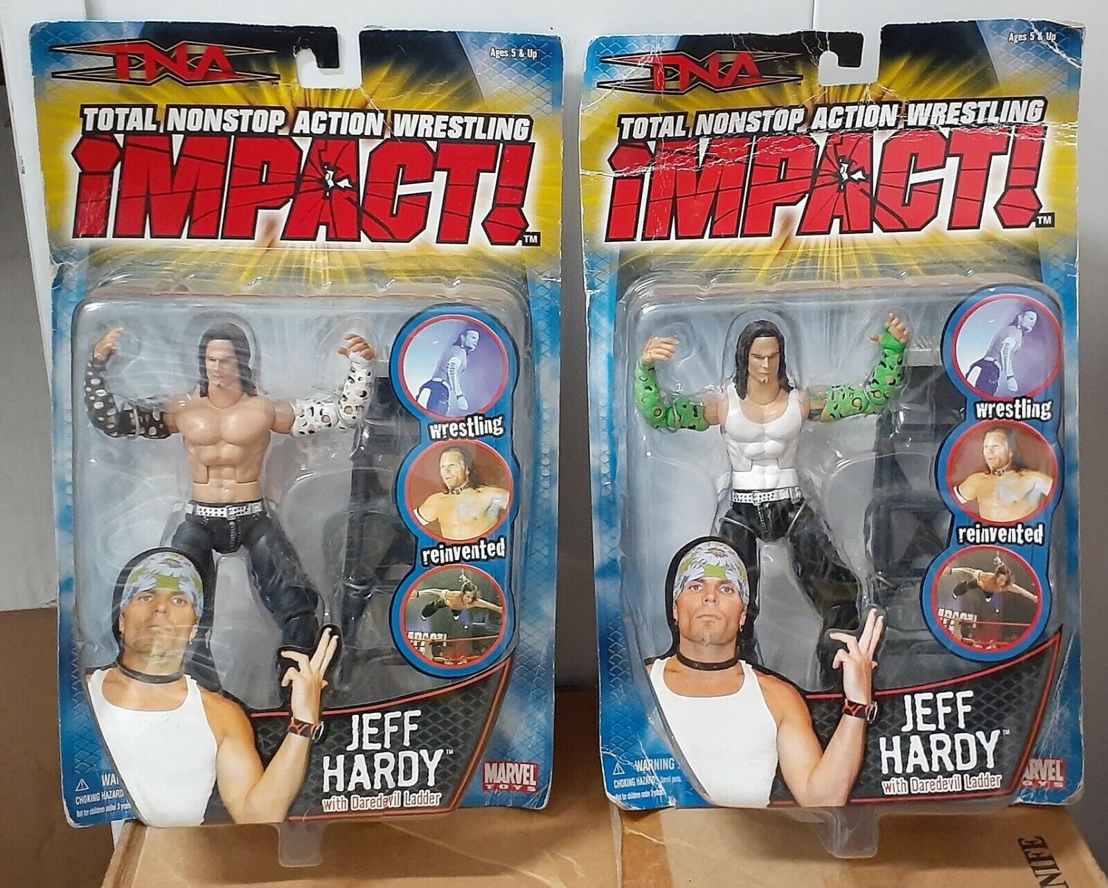 TNA Total Nonstop Action Impact Series 2 Jeff Hardy Green & Black Action Figures TNA Total Nonstop Action Impact Series 2 Jeff Hardy Green & Black Action Figures