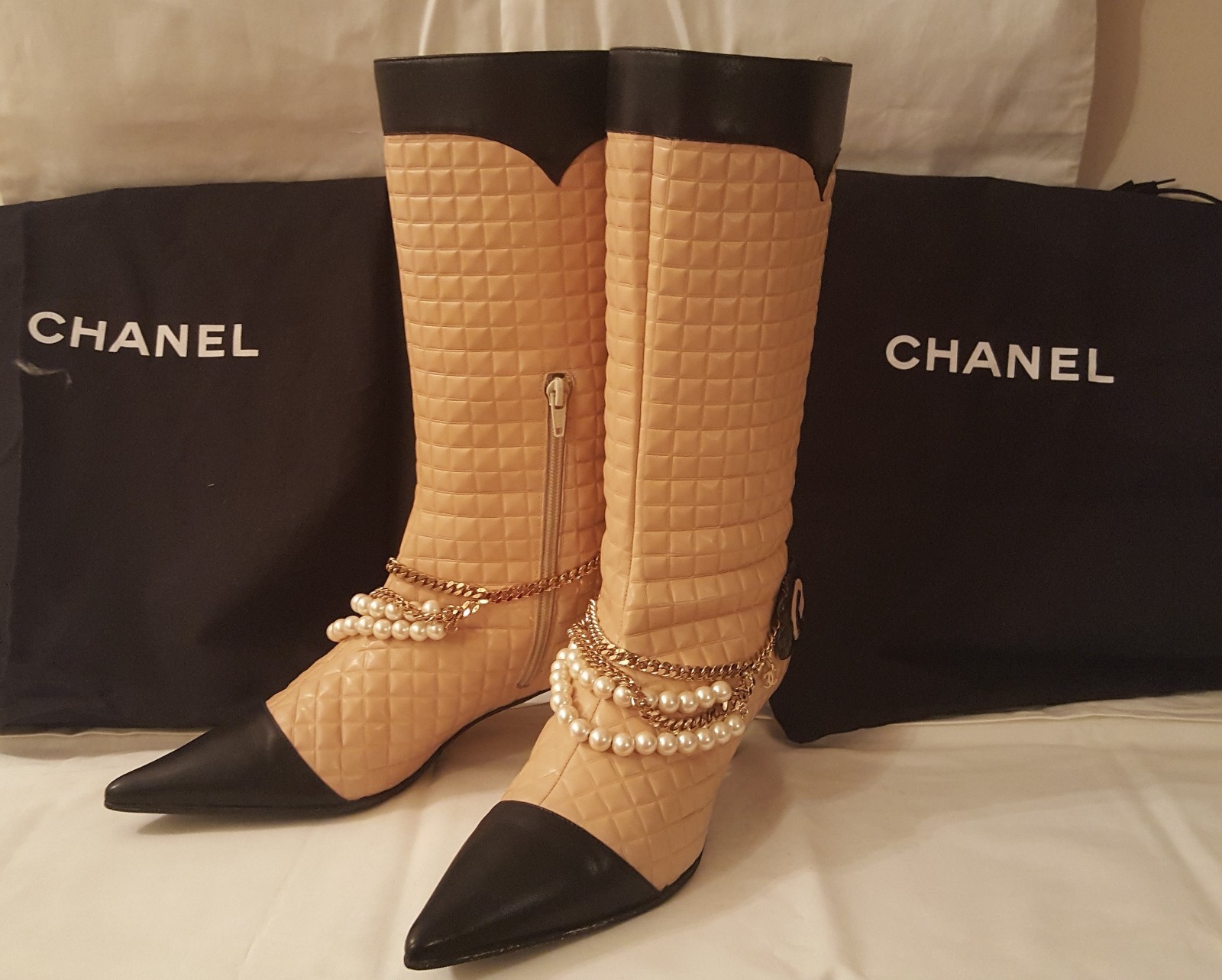 NEW GORGEOUS CHANEL BOOTS, 