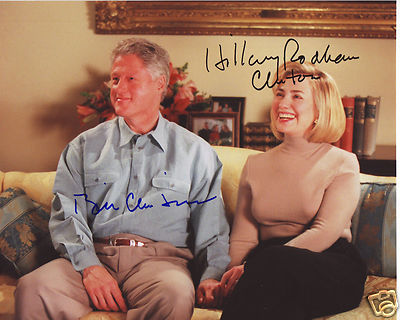 BILL & HILARY CLINTON AUTOGRAPH SIGNED PP PHOTO POSTER