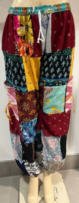 Unisex handmade boho hippie aladdin patchwork harem yoga pants one size women