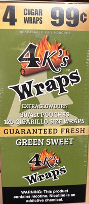 4 Kings Wraps 30/4 Pouches Green Sweet