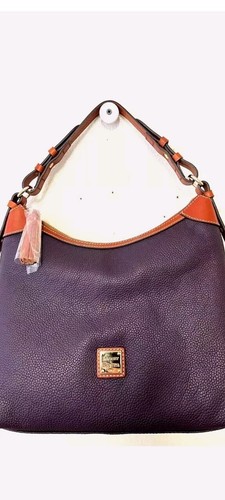Dooney & Bourke Pebbled Leather Hobo in Plum Wine Purple